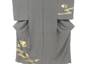 リサイクル　金彩　流水に鶴松梅模様刺繍訪問着